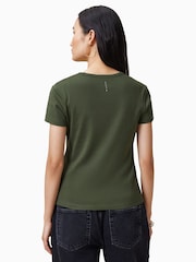 AllSaints Green Stevie 100% Organic Cotton T-Shirt - Image 6 of 7
