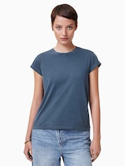 AllSaints Oyster Blue Anna 100% Organic Cotton T-Shirt - Image 5 of 8