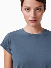 AllSaints Oyster Blue Anna 100% Organic Cotton T-Shirt - Image 6 of 8