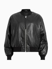 AllSaints Black Zenith Zip Bomber Jacket - Image 8 of 8
