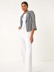 Roman Black Textured Check Blazer - Image 1 of 5