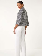 Roman Black Textured Check Blazer - Image 2 of 5