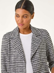 Roman Black Textured Check Blazer - Image 3 of 5