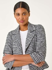 Roman Black Textured Check Blazer - Image 4 of 5