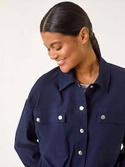 Roman Blue Utility Collared Pocket Jacket - Image 1 of 5