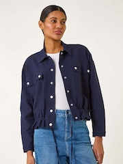 Roman Blue Utility Collared Pocket Jacket - Image 4 of 5