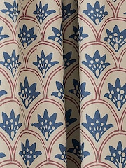 Land & Shore Blue Red Dawn Lined Pencil Pleat Curtains - Image 1 of 2