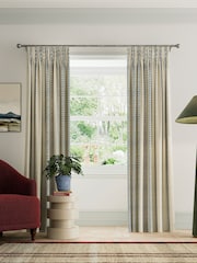 Land & Shore Blue Red Fintra Stripe Lined Pencil Pleat Curtains - Image 1 of 3