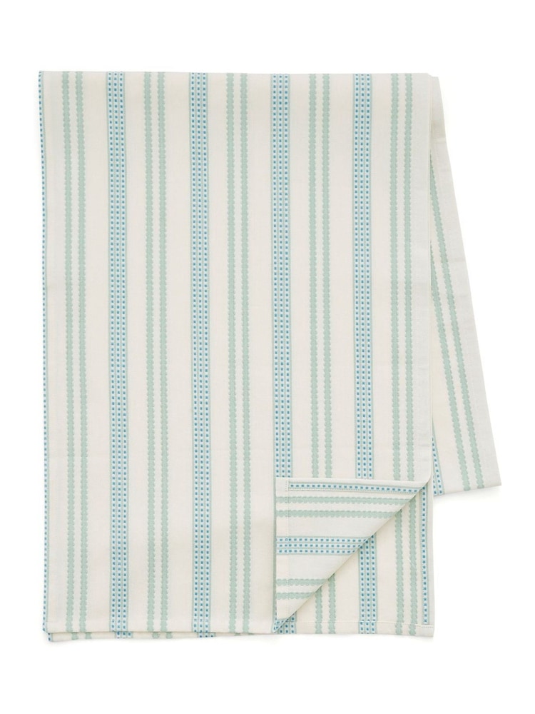 Land & Shore Green Ticking Stripe Table Runner - Image 2 of 2