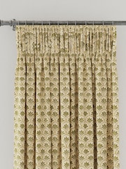 Land & Shore Ochre Multi Dawn Lined Pencil Pleat Curtains - Image 3 of 3