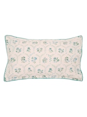 Land & Shore Green Ella's Cross-Stitch Duvet Cover and Pillowcase Set - Image 4 of 4
