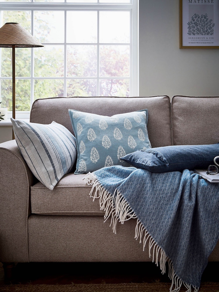 Murmur Ballintoy Blue Ida 100% Cotton Cushion - Image 3 of 3
