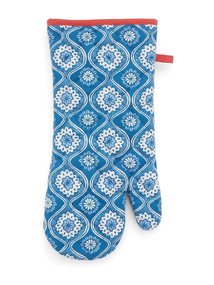Land & Shore Blue Red Achill Oven Gloves - Image 2 of 2