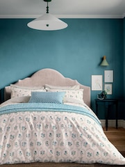 Land & Shore Green Ella's Cross-Stitch Pillowcase Pair - Image 1 of 3