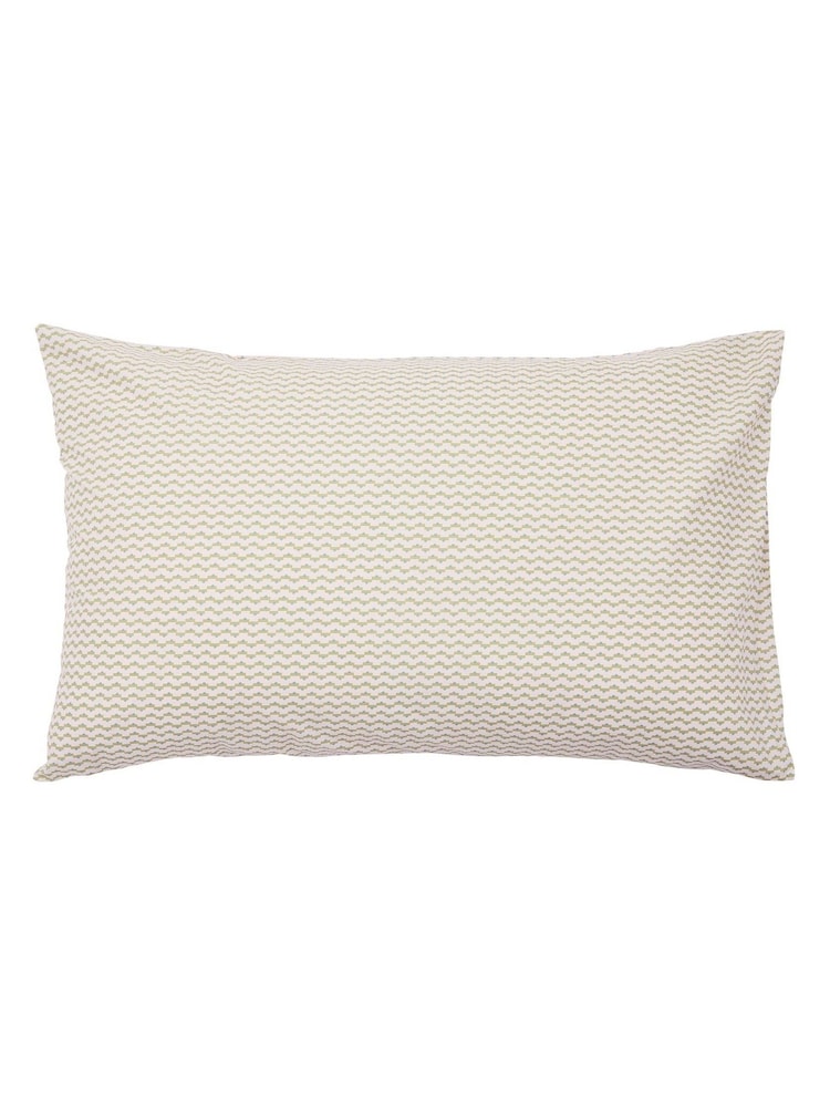 Land & Shore Green Ella's Cross-Stitch Pillowcase Pair - Image 3 of 3