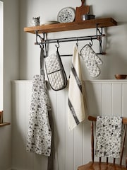 Burleigh X Bedeck Of Belfast Charcoal Regal Peacock Double Oven Gloves - Image 1 of 3