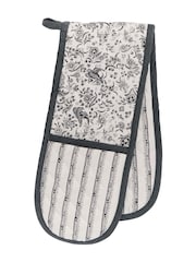 Burleigh X Bedeck Of Belfast Charcoal Regal Peacock Double Oven Gloves - Image 2 of 3