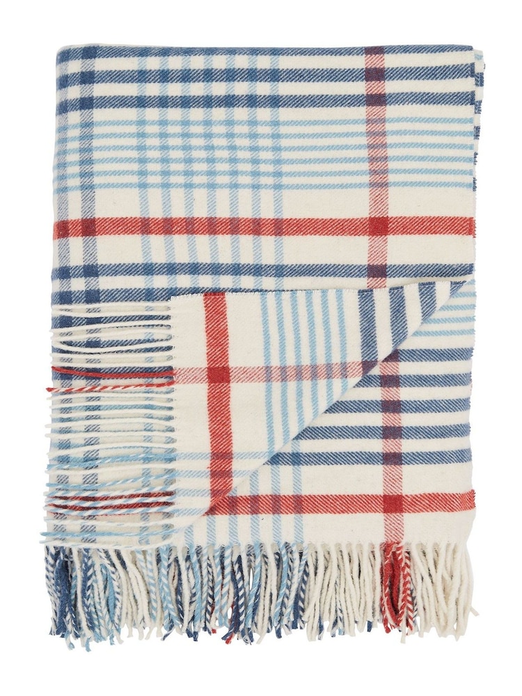 Land & Shore Blue Red Picnic Check Throw - Image 2 of 2