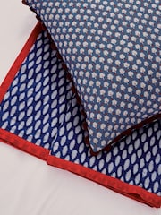 Land & Shore Blue Inis Hand Stitched Decorative 100% Cotton Throw - Image 4 of 4