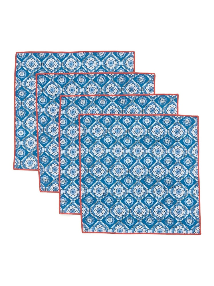 Land & Shore 4 Pack Blue Red Achill Napkin - Image 3 of 3