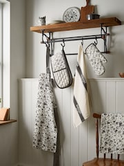 Burleigh X Bedeck Of Belfast Charcoal Regal Peacock Single Oven Gloves - Image 1 of 3