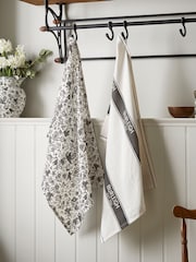 Burleigh X Bedeck Of Belfast 2 Pack Charcoal Regal Peacock Tea Towels - Image 1 of 3