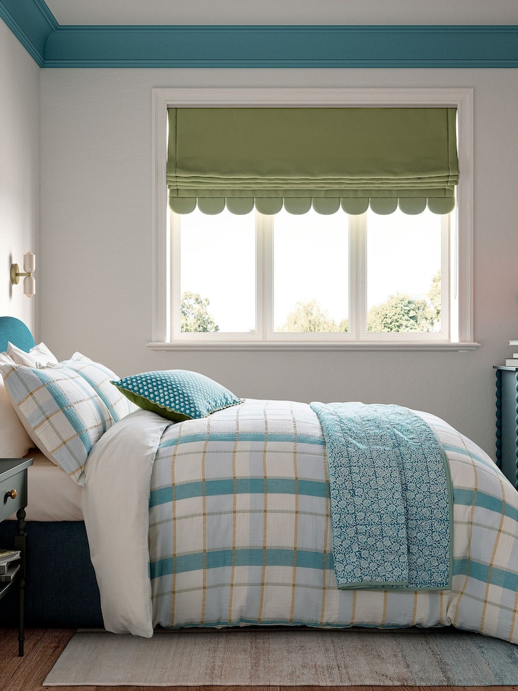 Land & Shore Green Rathlin Check Pillowcase Pair - Image 1 of 4