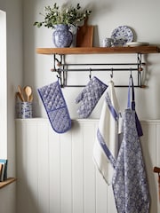 Burleigh X Bedeck Of Belfast Blue Calico Double Oven Gloves - Image 1 of 3