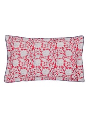 Land & Shore Blue Red Rowallane Duvet Cover and Pillowcase Set - Image 4 of 4