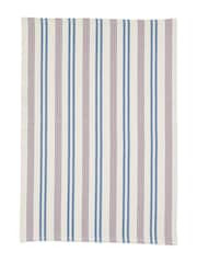 Land & Shore 2 Pack Blue Red Ticking Stripe Tea Towels - Image 2 of 3