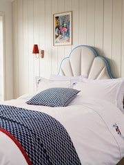 Land & Shore Blue Red Fia Duvet Cover and Pillowcase Set - Image 2 of 4
