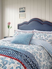 Land & Shore Blue Red River 100% Cotton Cushion - Image 1 of 4