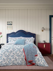 Land & Shore Blue Red River 100% Cotton Cushion - Image 2 of 4