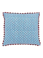 Land & Shore Blue Red River 100% Cotton Cushion - Image 4 of 4