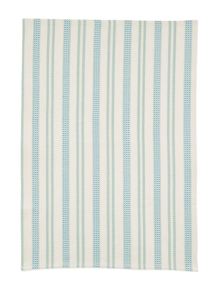 Land & Shore 2 Pack Green Ticking Stripe Tea Towels - Image 3 of 3