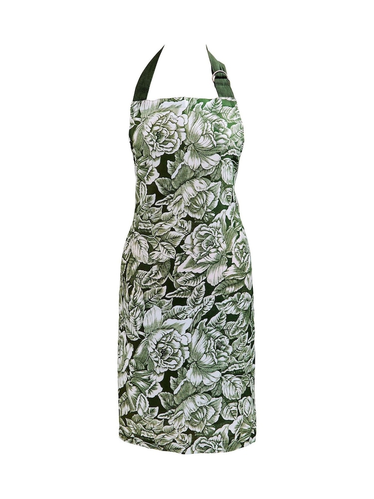 Burleigh X Bedeck Of Belfast Green Hibiscus Apron - Image 2 of 3 Burleigh X Bedeck Of Belfast Green Hibiscus Apron - Image 2 of 3