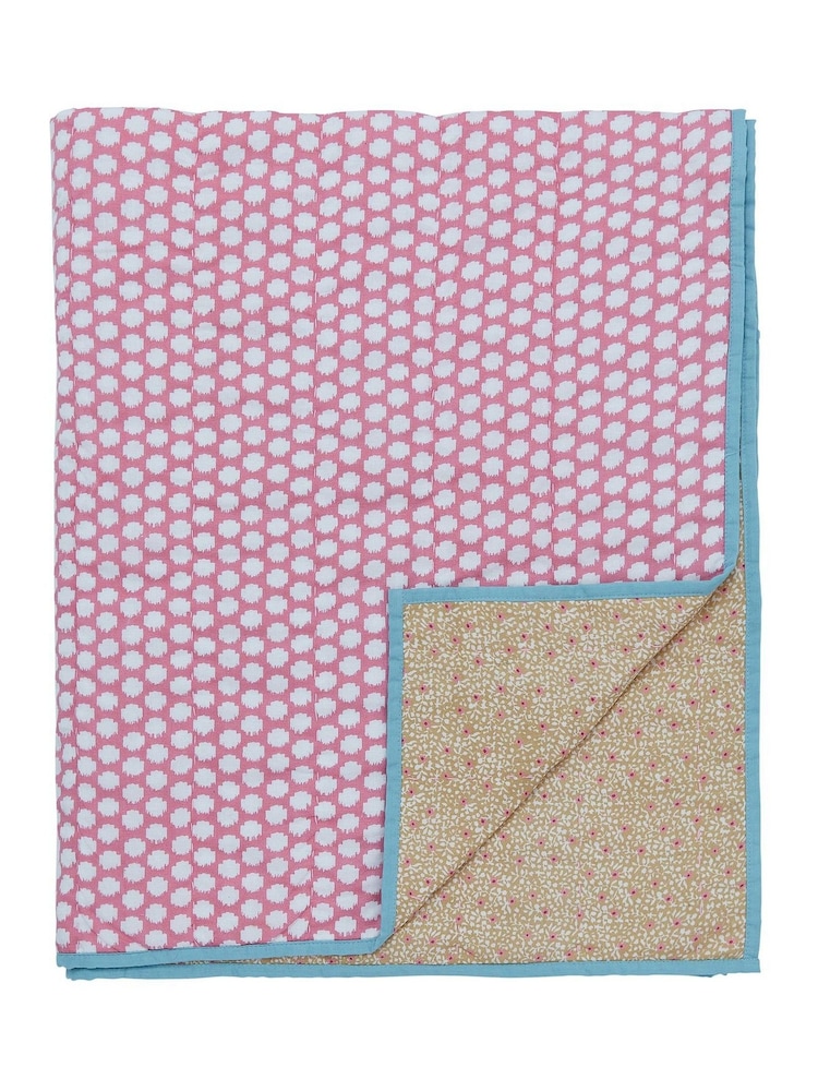 Land & Shore Multicolour Wilder Hand Stitched Decorative 100% Cotton Throw - Image 2 of 4