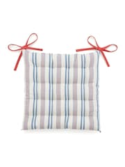 Land & Shore Blue Red Ticking Stripe Seat Pad - Image 2 of 2