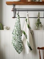 Burleigh X Bedeck Of Belfast 2 Pack Green Hibiscus Tea Towels - Image 1 of 3