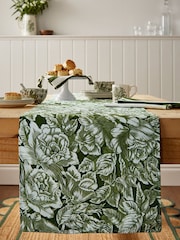 Burleigh X Bedeck Of Belfast Hibiscus Table Runner in Green - Image 3 of 5