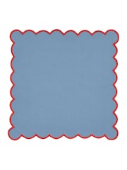 Land & Shore Blue Red Scallop Napkin - Image 2 of 3