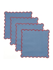 Land & Shore Blue Red Scallop Napkin - Image 3 of 3