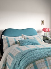 Land & Shore Green Rathlin Check Duvet Cover and Pillowcase Set - Image 2 of 4