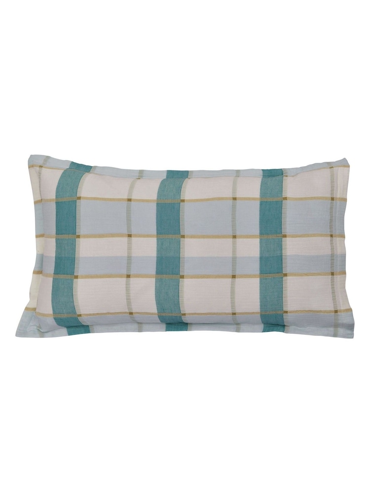 Land & Shore Green Rathlin Check Duvet Cover and Pillowcase Set - Image 4 of 4