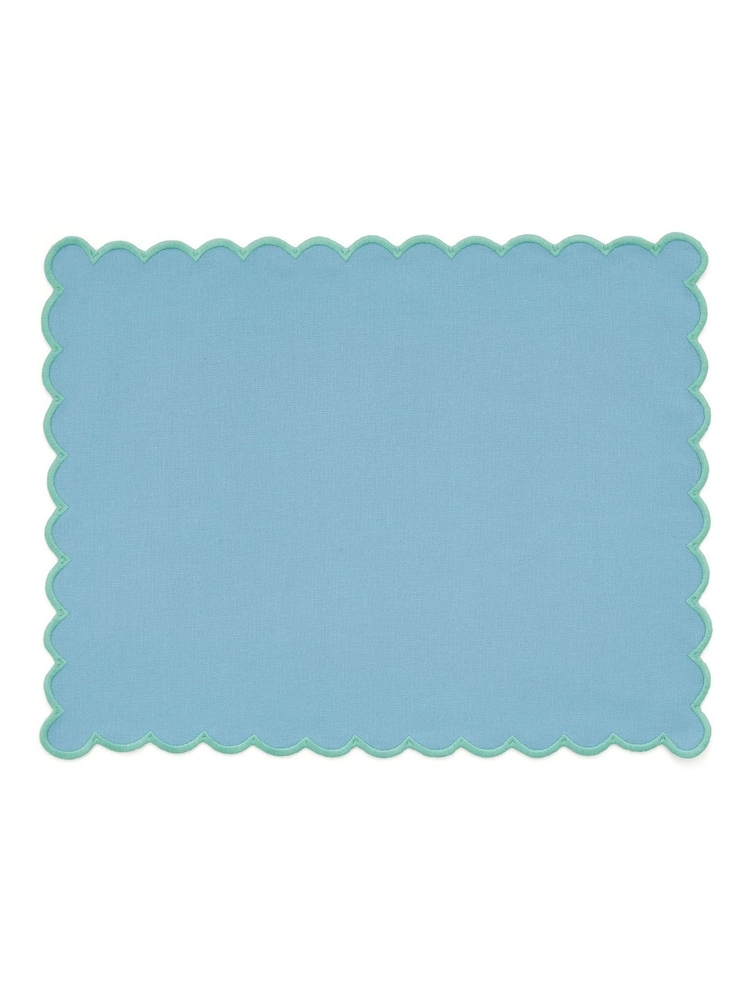 Land & Shore Green Scallop Placemat Pair - Image 3 of 3