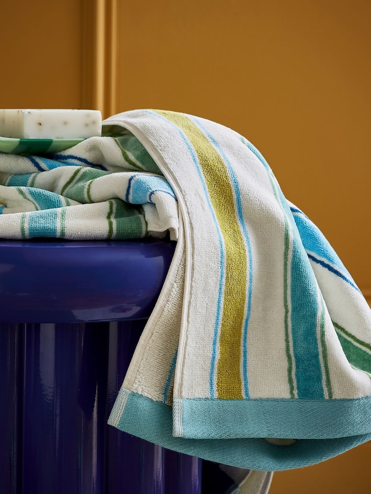 Land & Shore Green Barrow Stripe Towel - Image 1 of 2