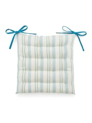 Land & Shore Green Ticking Stripe Seat Pad - Image 2 of 2