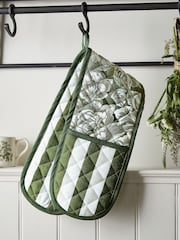 Burleigh X Bedeck Of Belfast Green Hibiscus Double Oven Gloves - Image 2 of 3