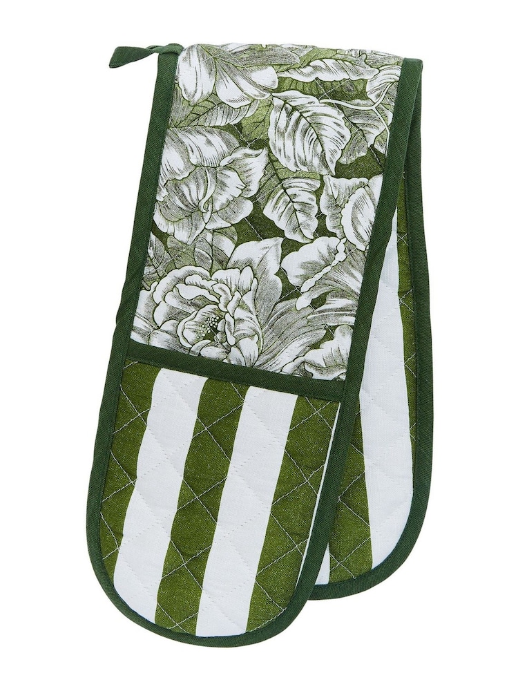 Burleigh X Bedeck Of Belfast Green Hibiscus Double Oven Gloves - Image 3 of 3