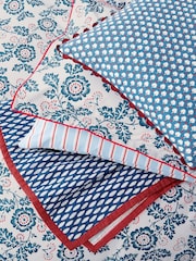 Land & Shore Set of 2 Blue Red River Pillowcases - Image 3 of 4